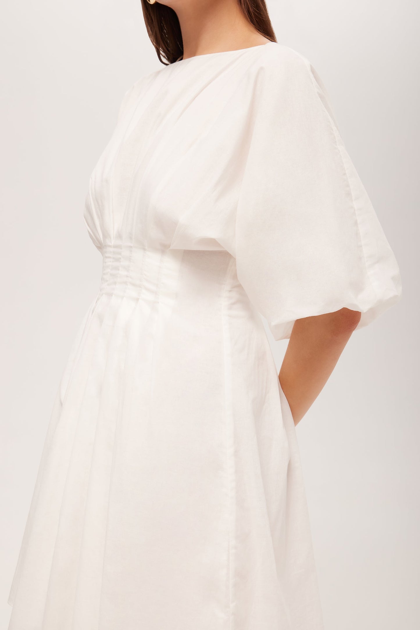 Trina Turk Gian Short-Sleeve Pleated Dress