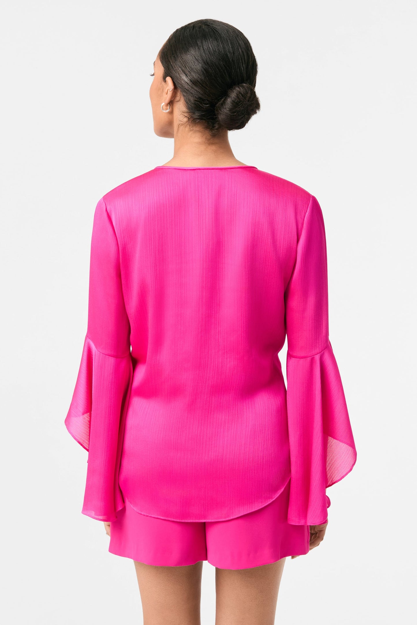 Trina Turk Yuki Flounce-Sleeve Top