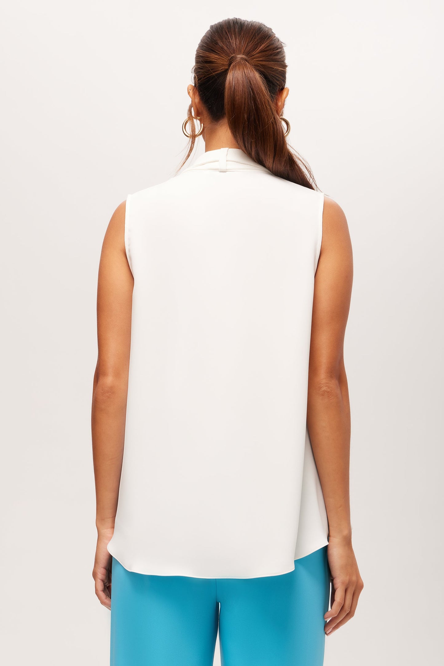 Trina Turk Circuit Sleeveless V-Neck Top - Double Georgette