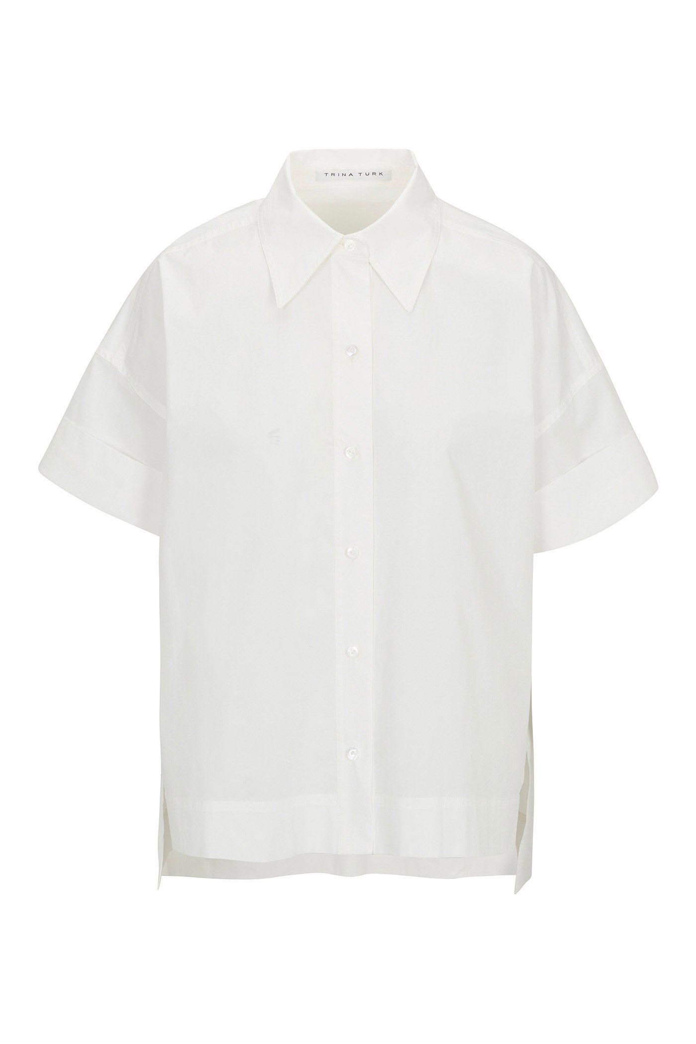 Trina Turk Opponent Short-Sleeve Button-Up Top