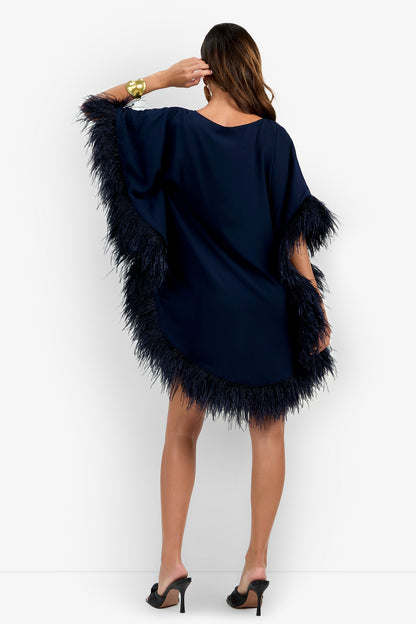 Trina Turk Mini Neena Fringe Caftan Dress