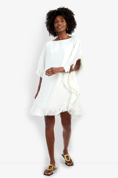 Trina Turk Mini Neena Fringe Caftan Dress