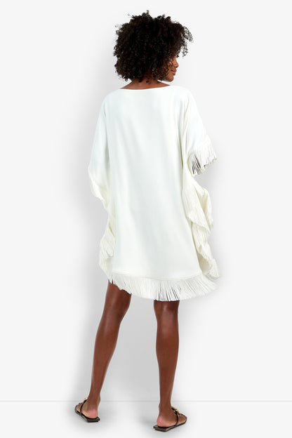Trina Turk Mini Neena Fringe Caftan Dress