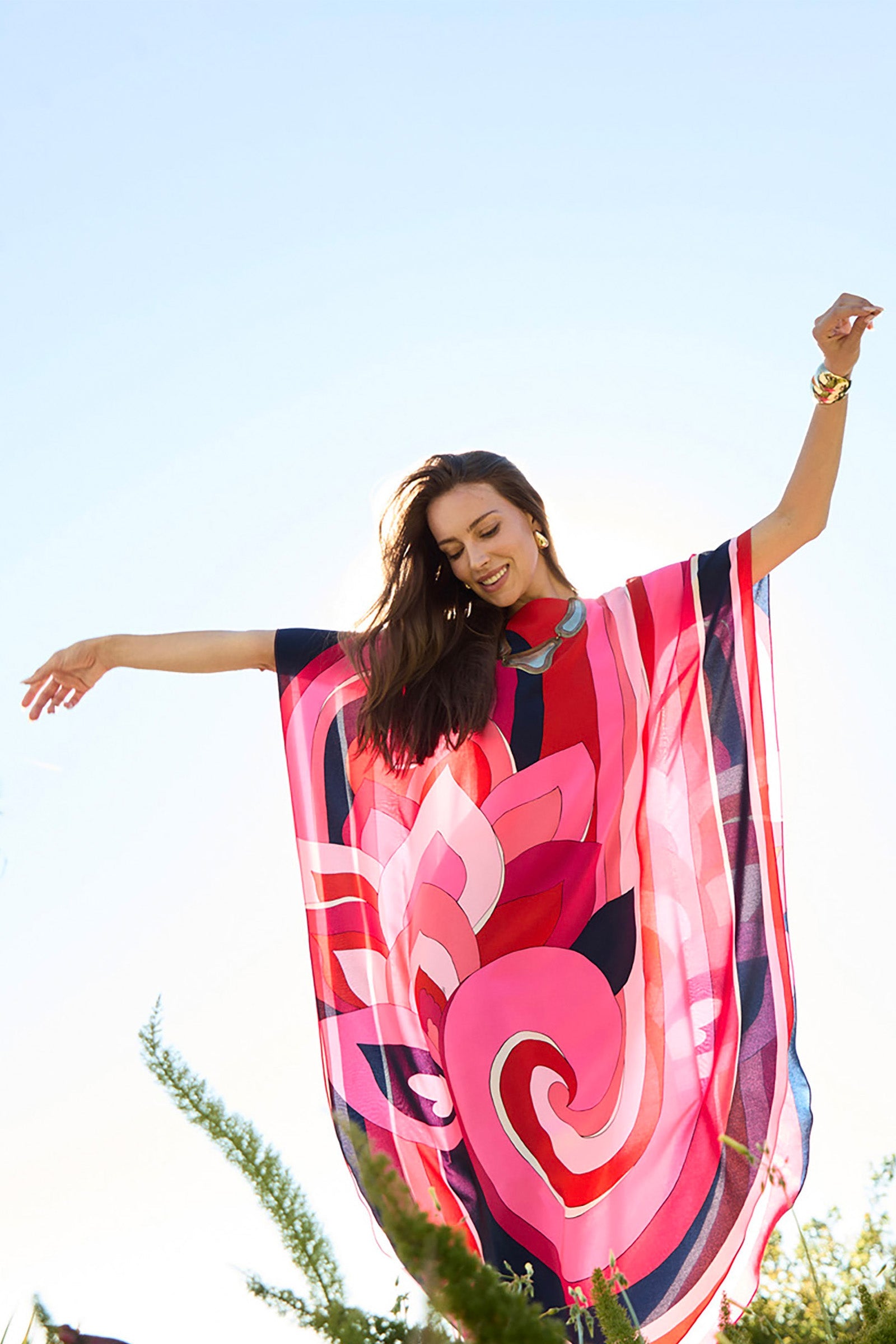 Trina Turk Jalani Maxi Caftan Dress