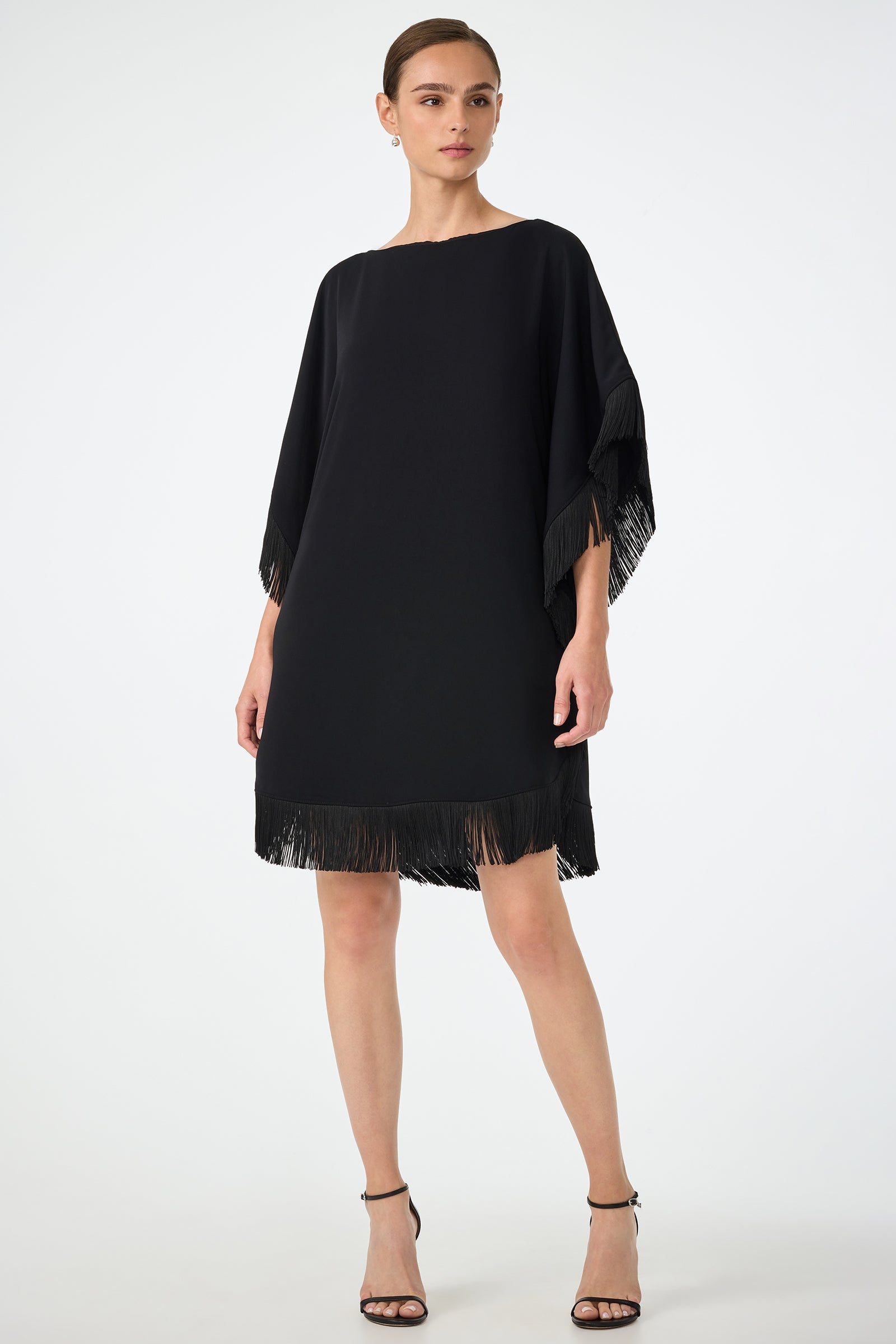 Trina Turk Mini Neena Fringe Caftan Dress