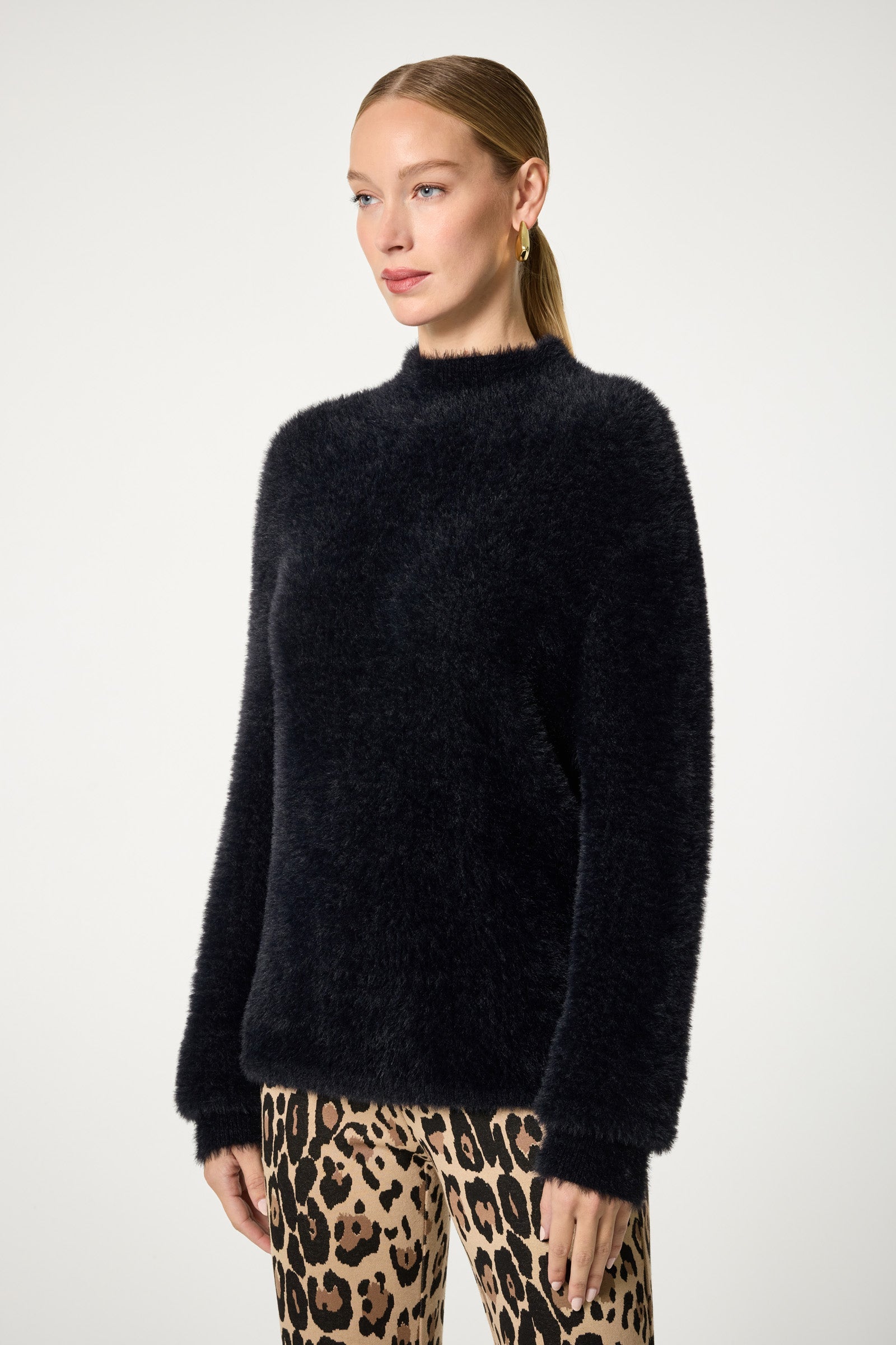 Trina Turk Bazaar Mock Neck Sweater