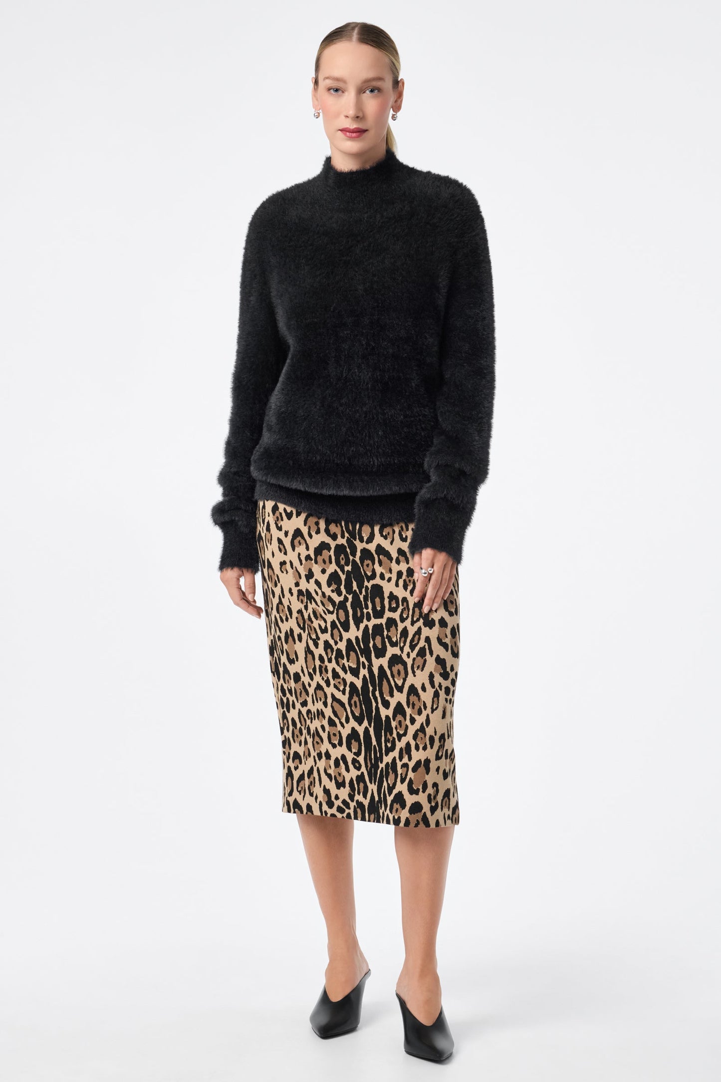Trina Turk Bazaar Mock Neck Sweater