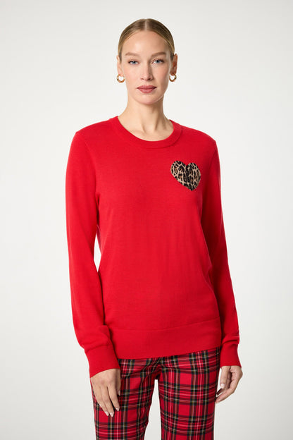 Trina Turk Jaguar Heart Crewneck Sweater