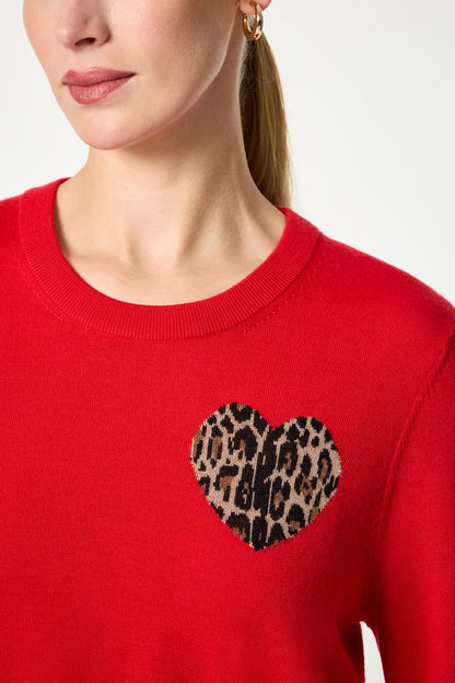 Trina Turk Jaguar Heart Crewneck Sweater
