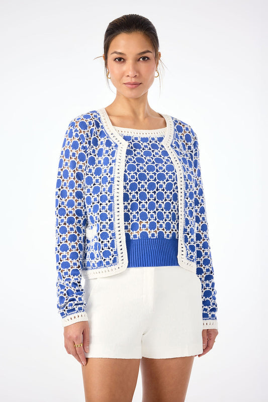 Trina Turk Sinai Contrast Trim Knit Cardigan