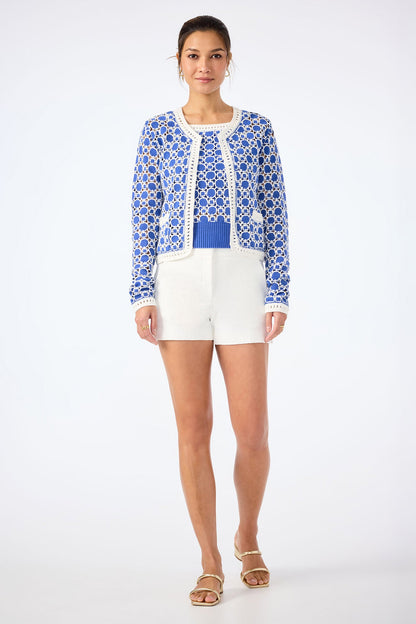 Trina Turk Sinai Contrast Trim Knit Cardigan