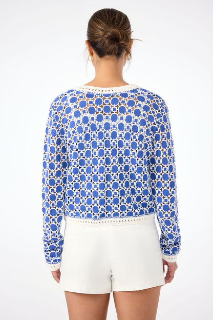 Trina Turk Sinai Contrast Trim Knit Cardigan