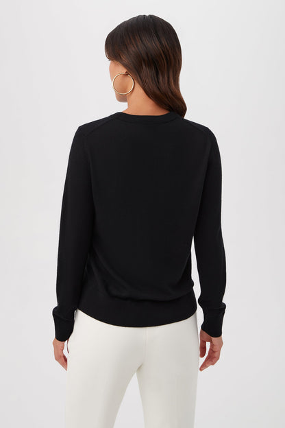 Trina Turk Gold Heart Merino Wool Crewneck Sweater