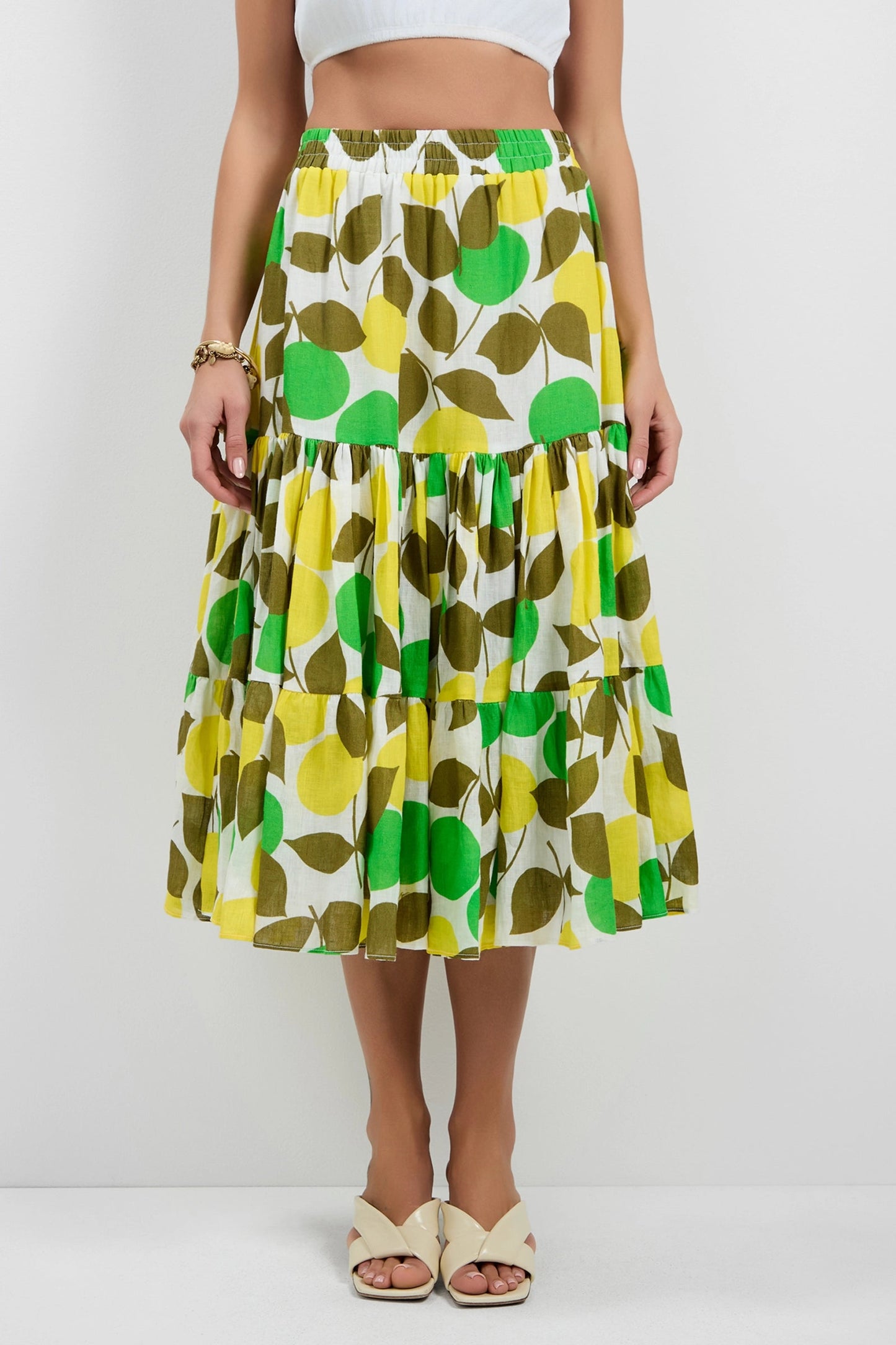 Trina Turk Marsay Drop Waist Midi Skirt