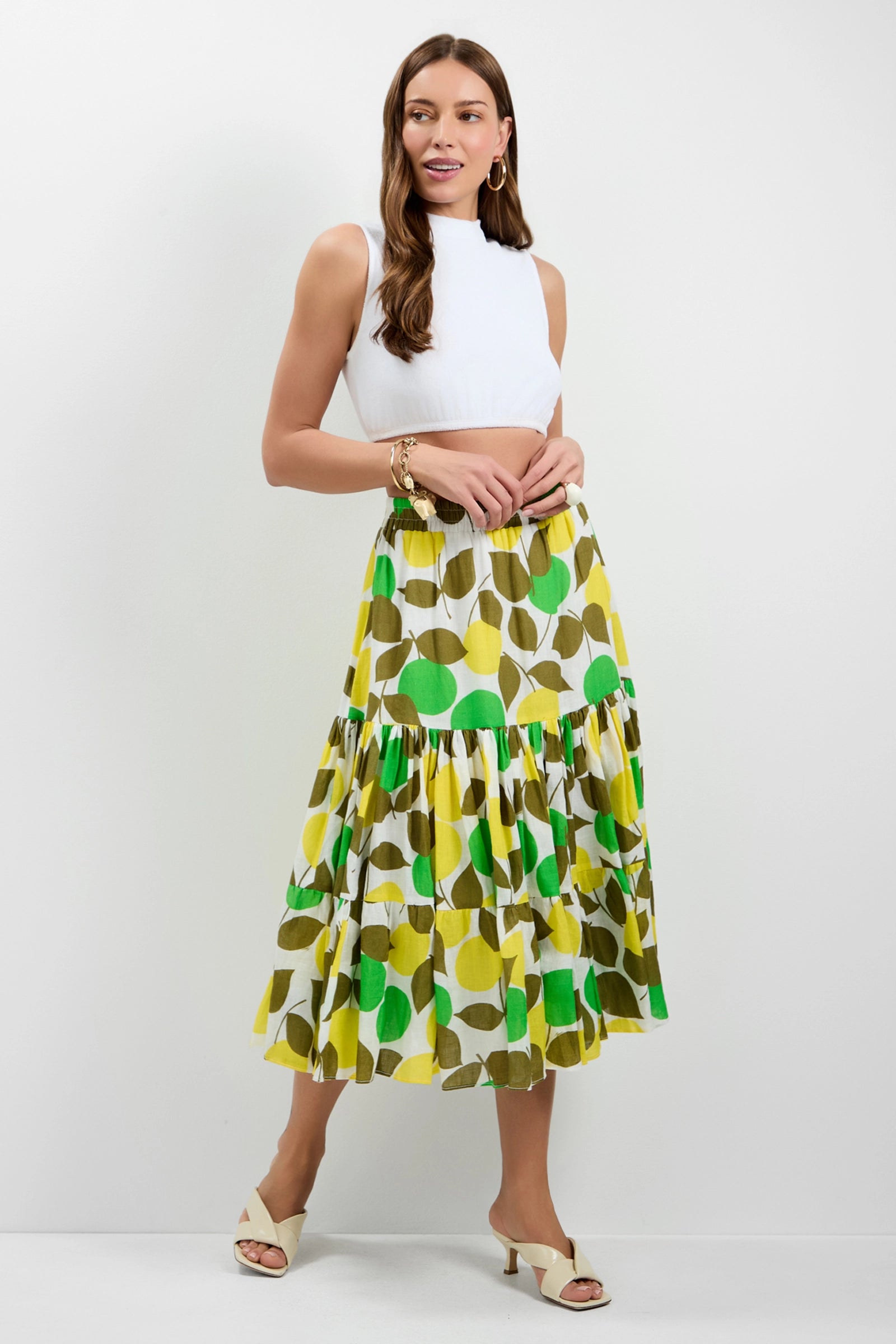 Trina Turk Marsay Drop Waist Midi Skirt
