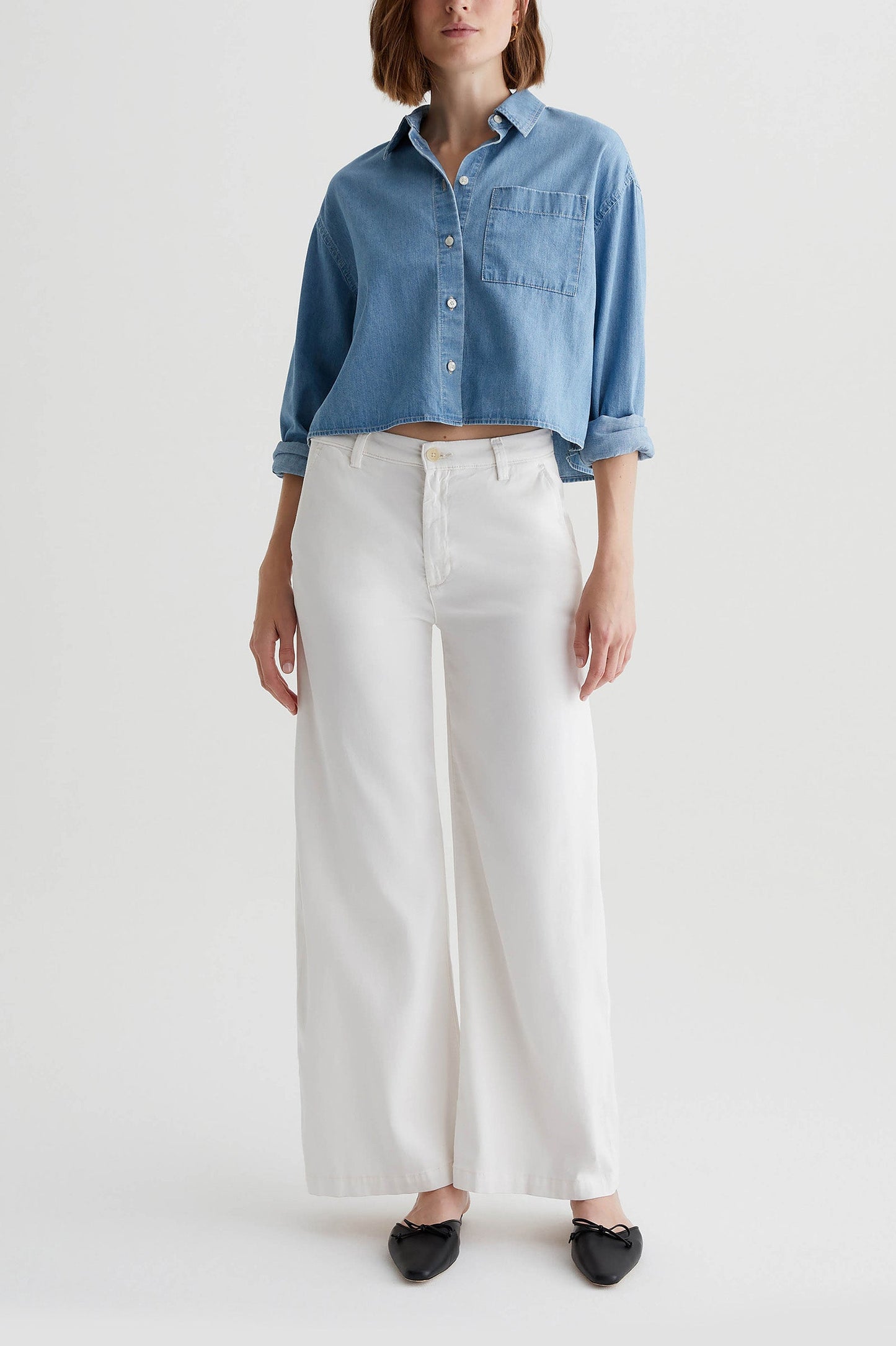 Trina Turk AG Caden Wide Leg Pant - Powder