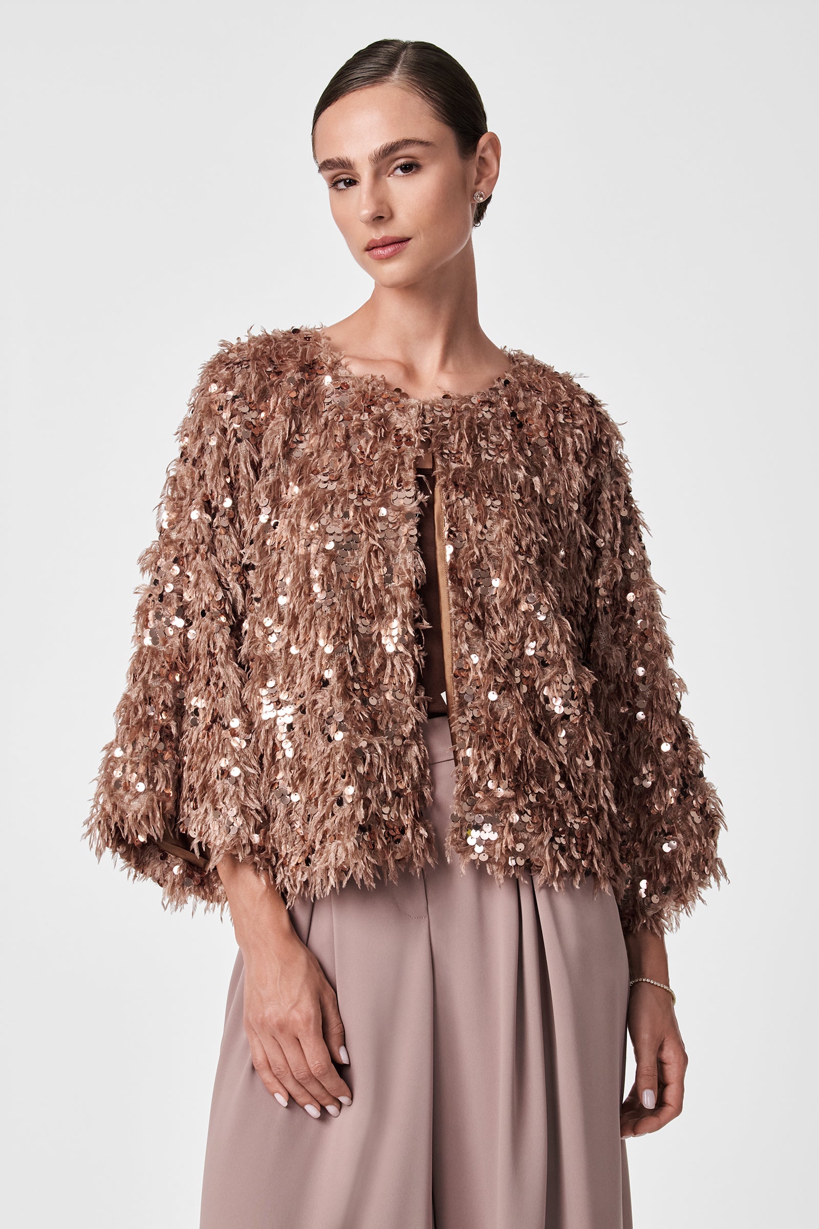 Trina Turk Oller Cropped Faux Fur Coat