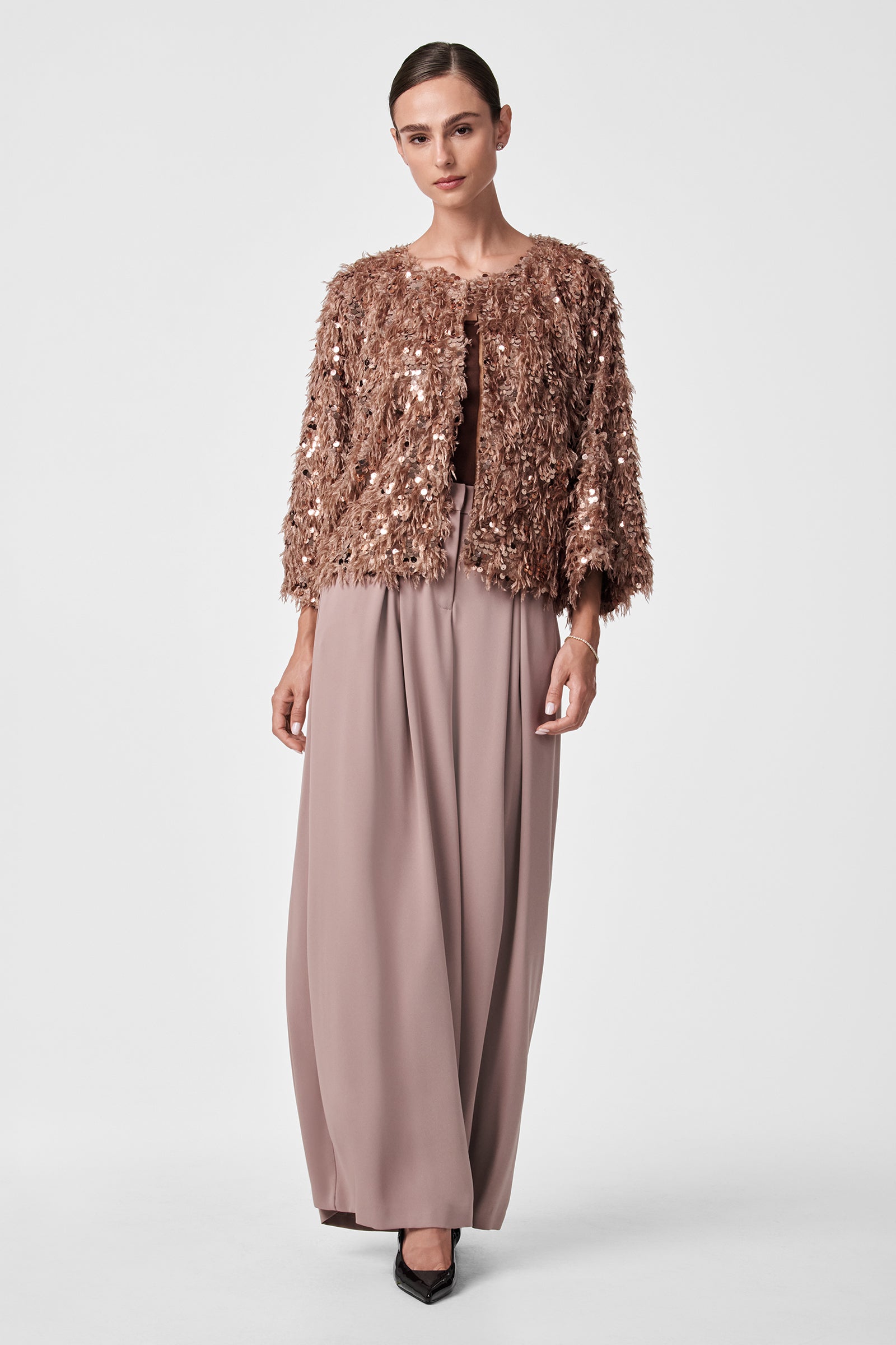Trina Turk Oller Cropped Faux Fur Coat