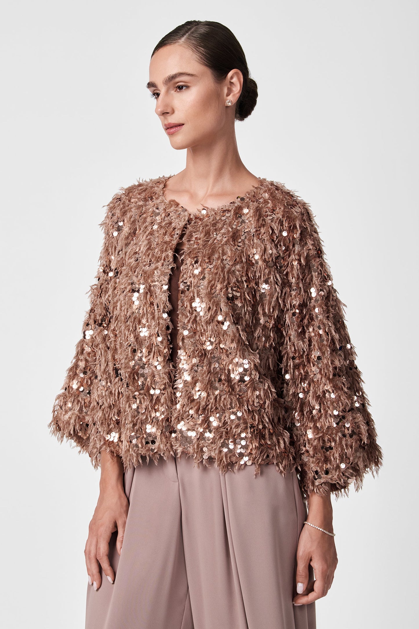 Trina Turk Oller Cropped Faux Fur Coat