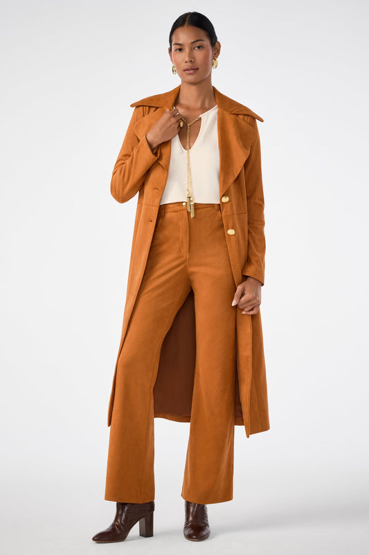 Trina Turk Starflower Suede Coat