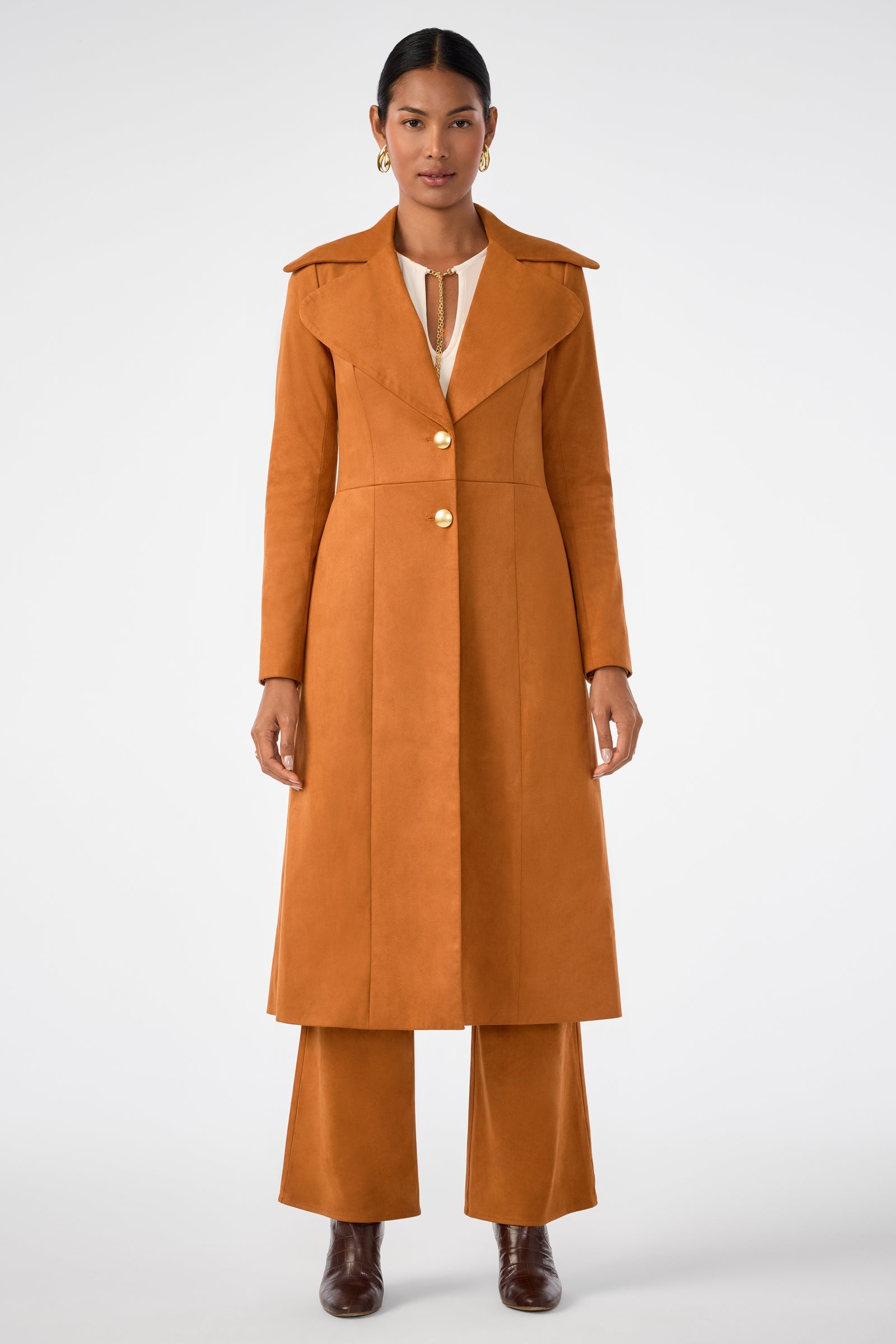 Trina Turk Starflower Suede Coat