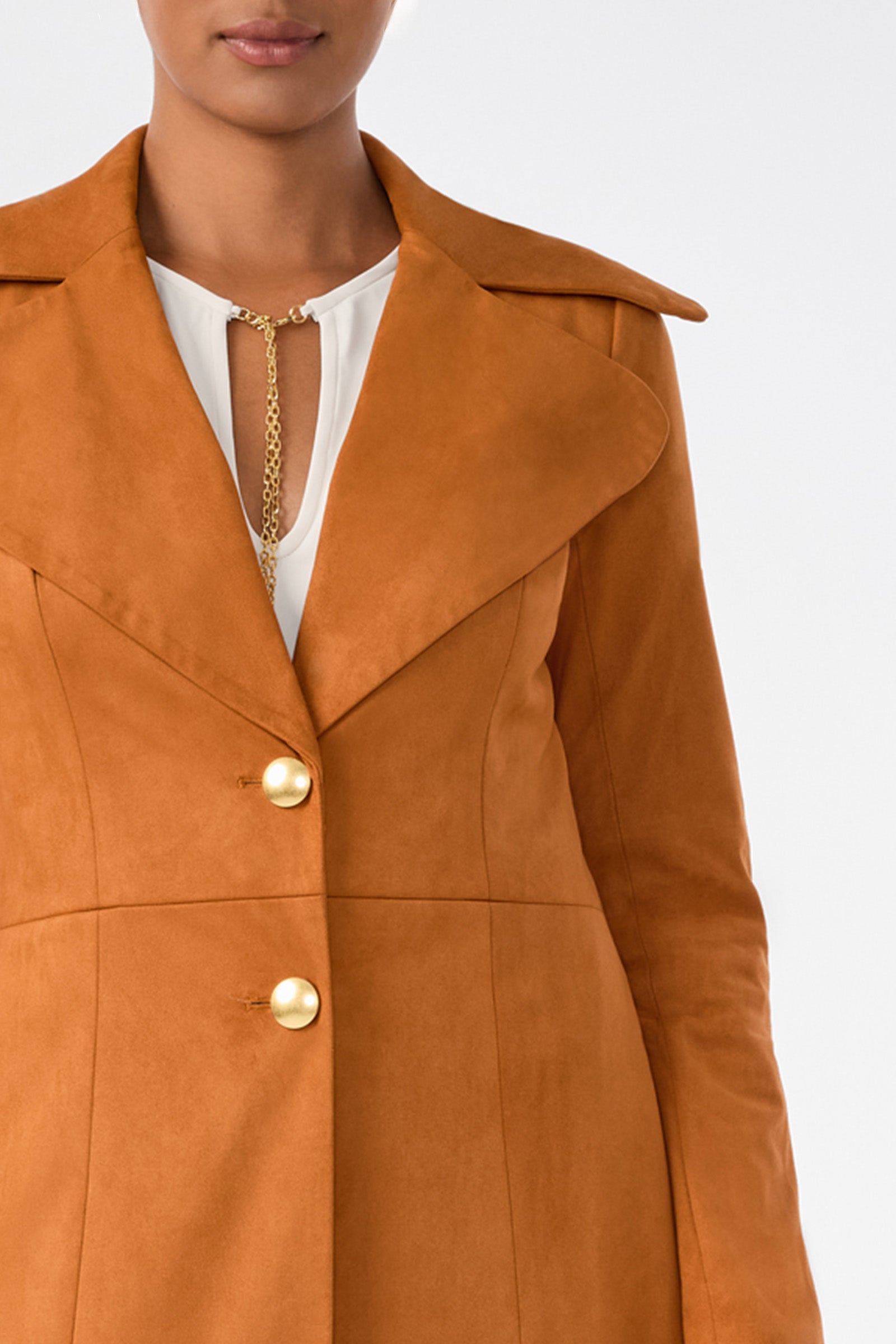 Trina Turk Starflower Suede Coat