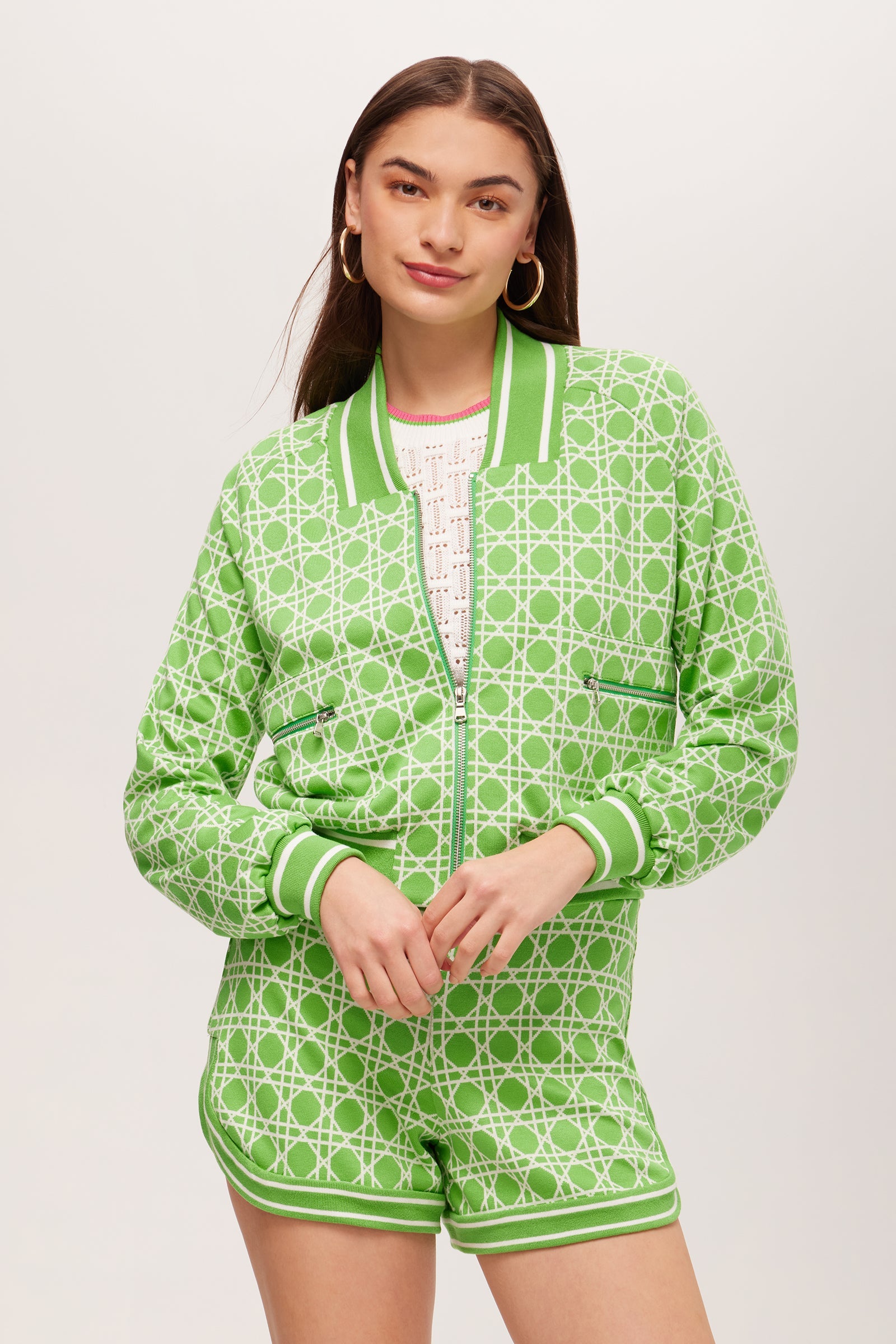 Trina Turk Kyle Zip-Up Bomber Jacket