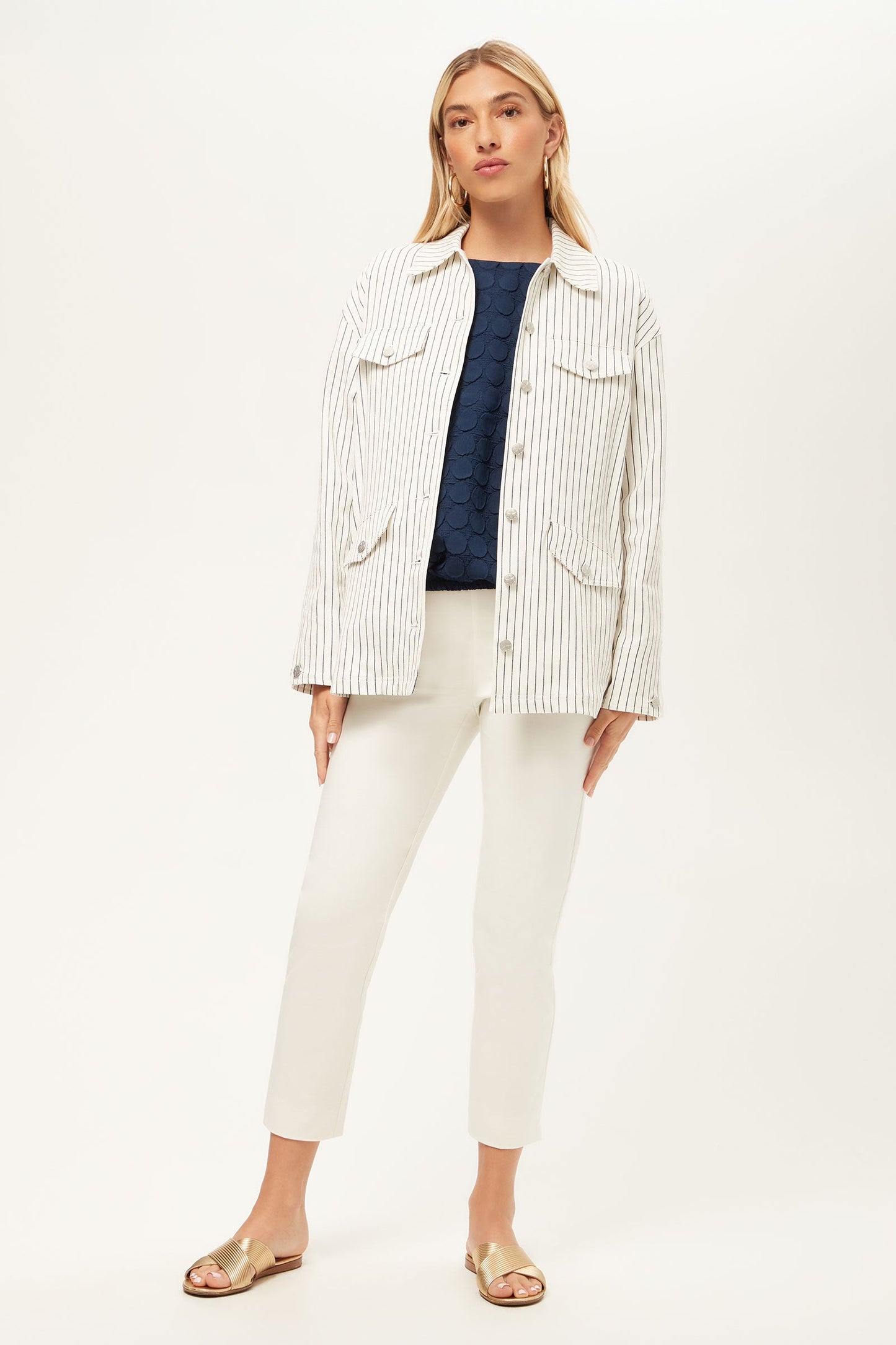 Trina Turk The Game Four-Pocket Jacket - Seles Stripe