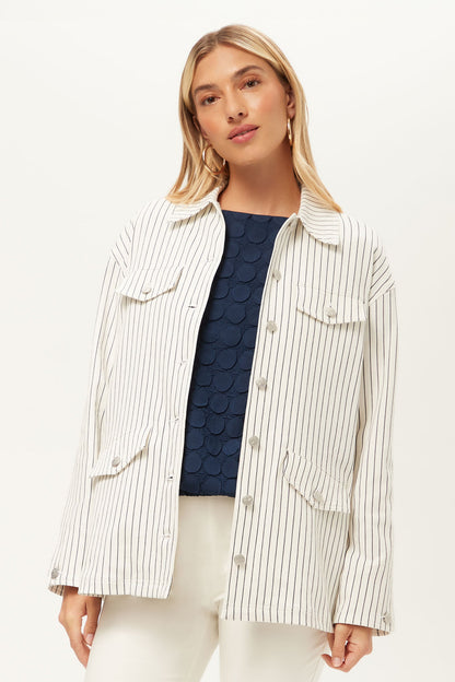 Trina Turk The Game Four-Pocket Jacket - Seles Stripe