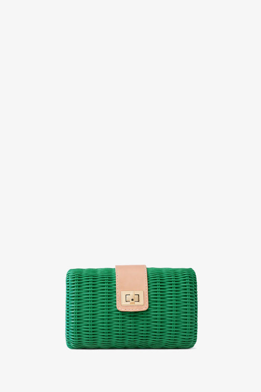 Trina Turk Lou Wicker Straw Clutch