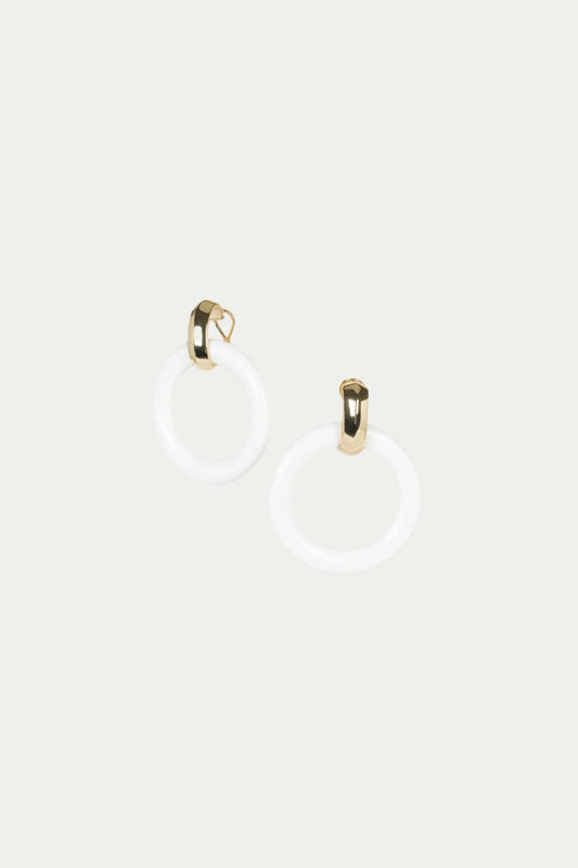 Trina Turk TT x KJL Doorknocker Earrings - White