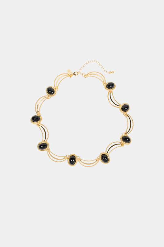 Trina Turk Oval Jet Scallop Necklace