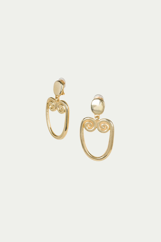 Trina Turk TT x KJL Gold Double Scroll Clip-On Earrings