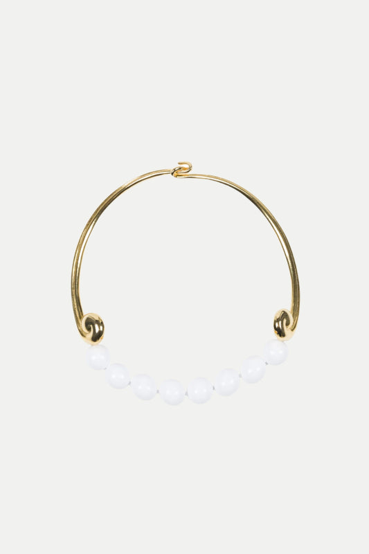 Trina Turk KJL Beaded White and Gold Collar Necklace