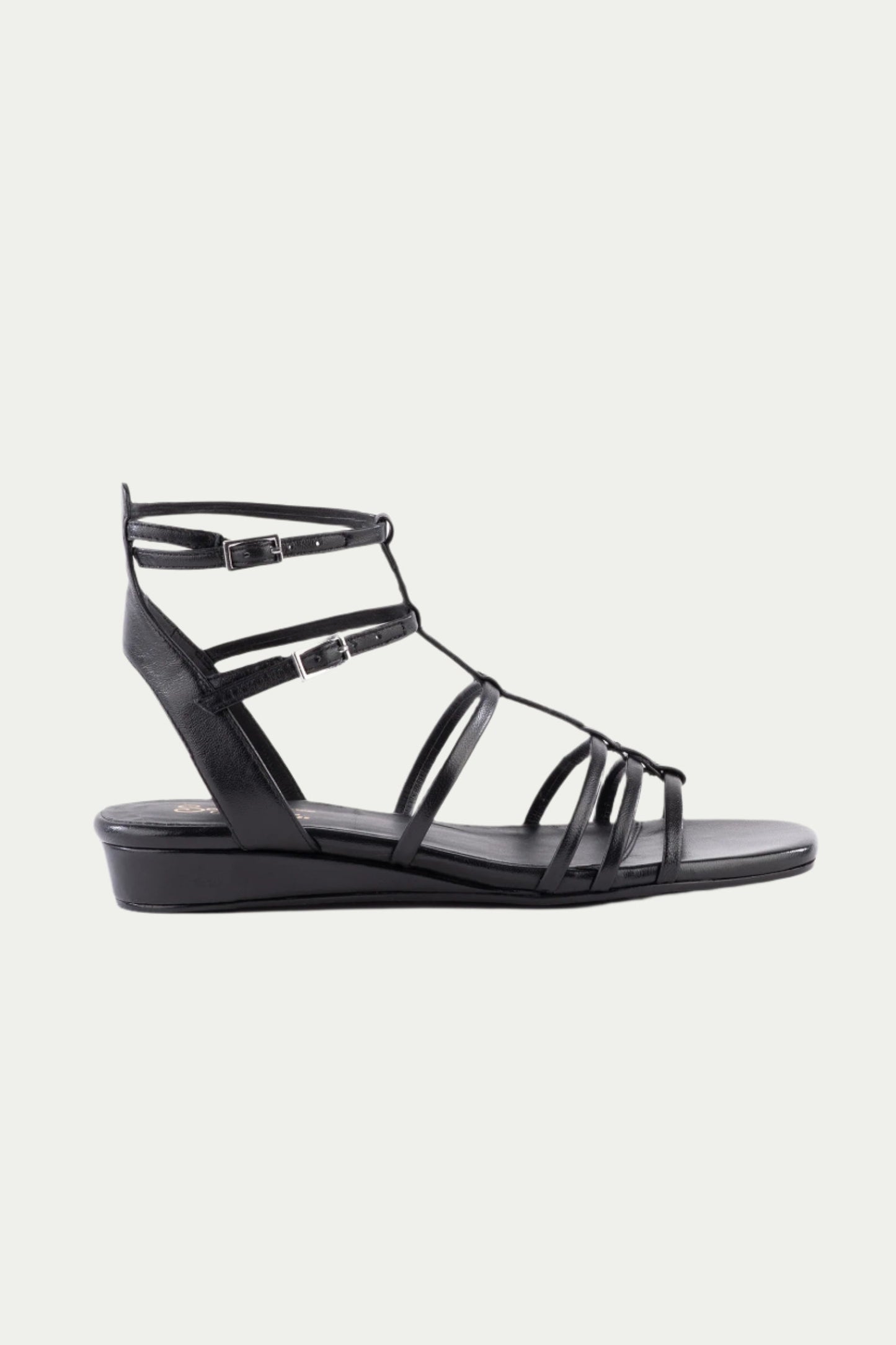 Trina Turk Seychelles Luxurious Wedge Sandal - Black Leather