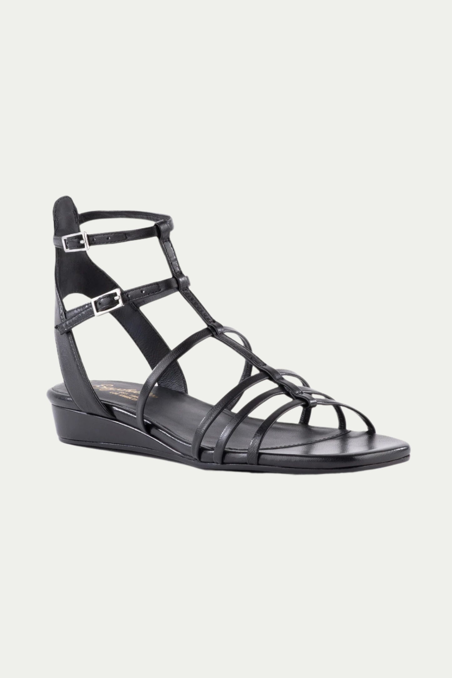 Trina Turk Seychelles Luxurious Wedge Sandal - Black Leather