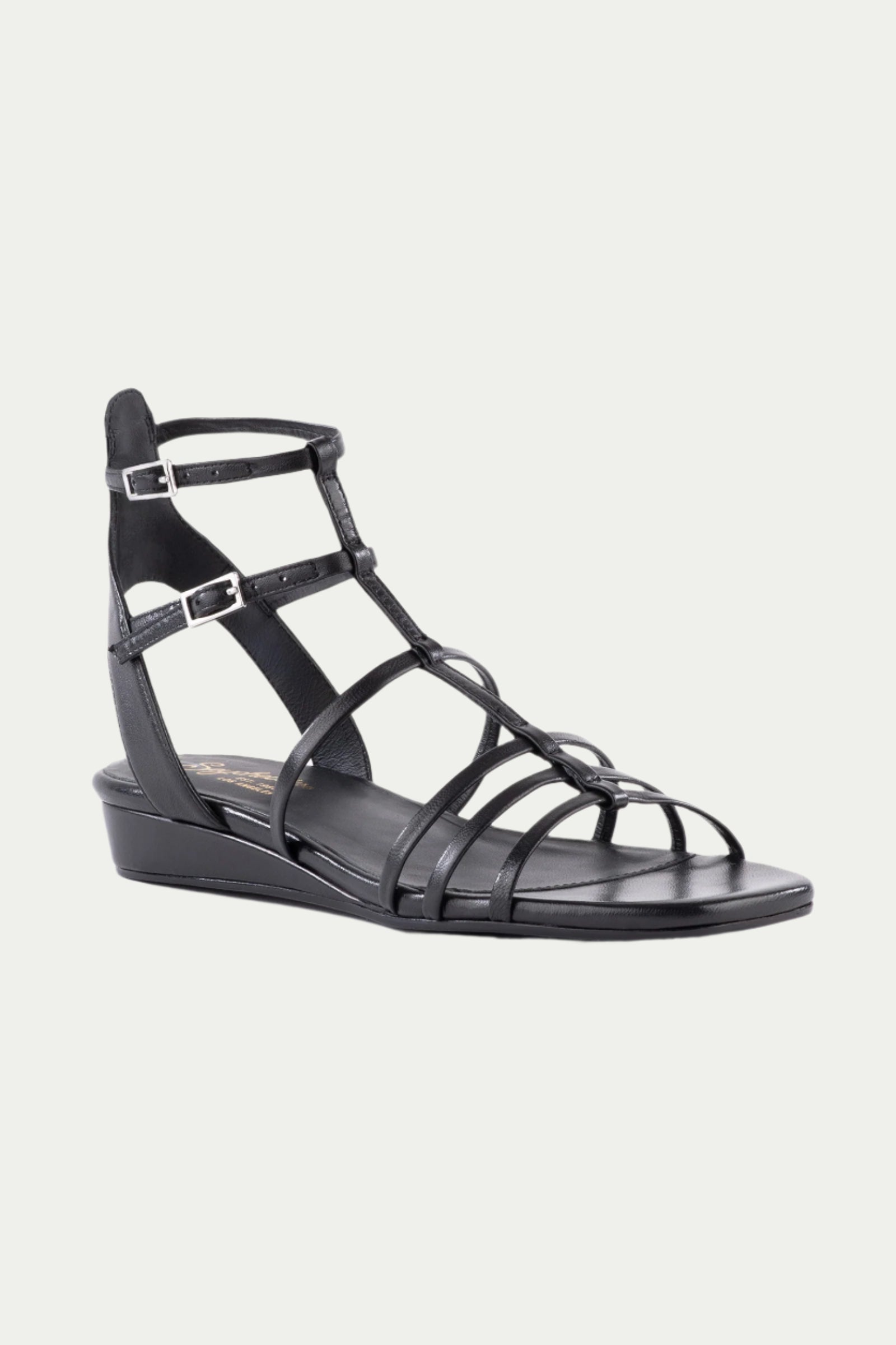 Trina Turk Seychelles Luxurious Wedge Sandal - Black Leather