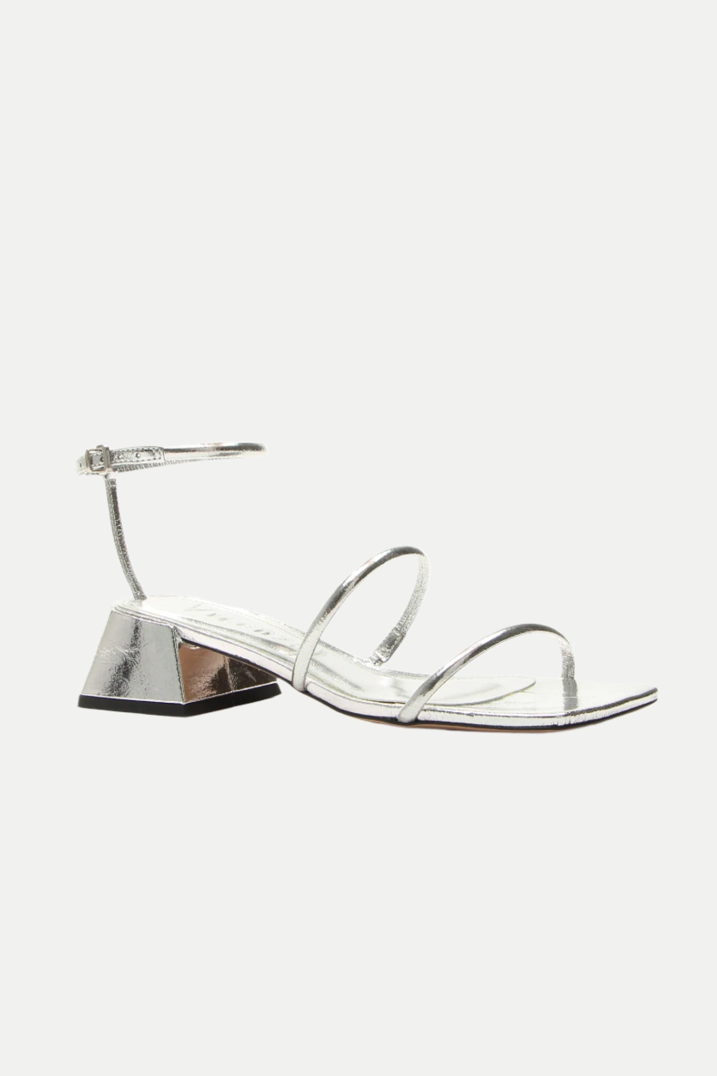 Trina Turk Burano Silver Strappy Heeled Sandal