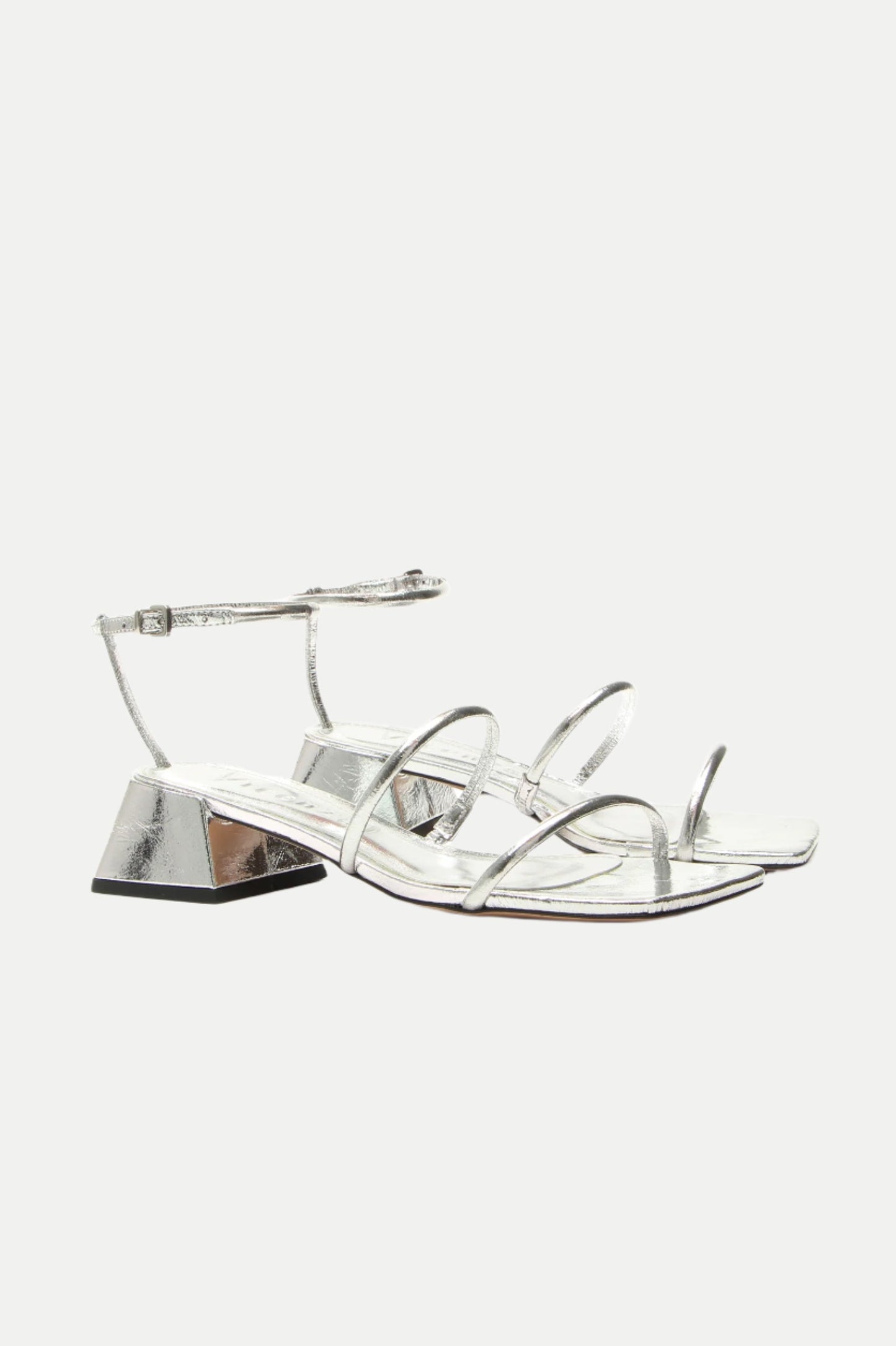 Trina Turk Burano Silver Strappy Heeled Sandal