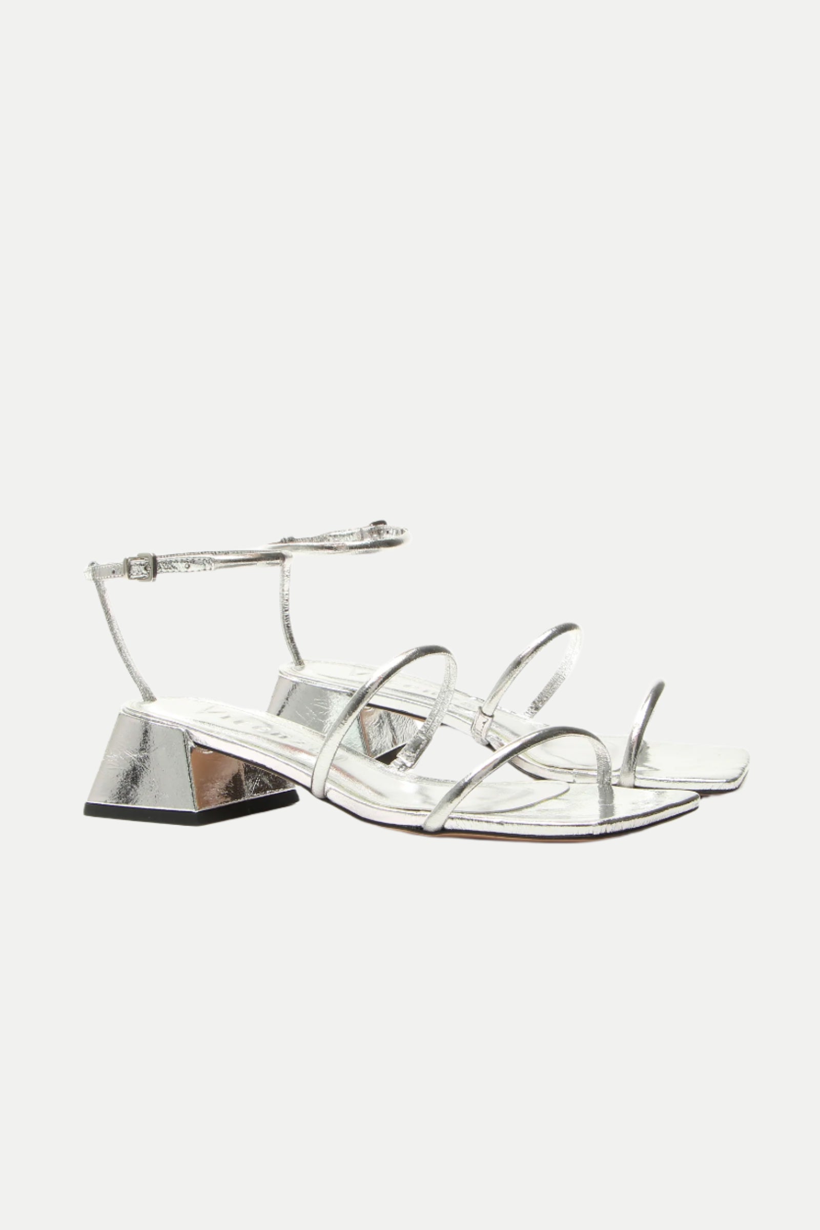 Trina Turk Burano Silver Strappy Heeled Sandal