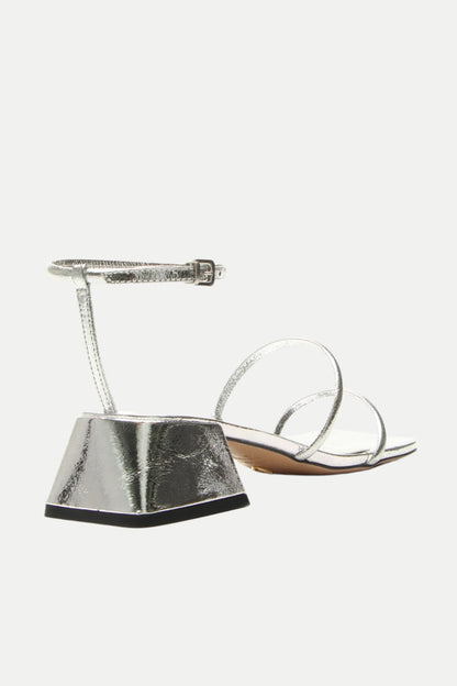 Trina Turk Burano Silver Strappy Heeled Sandal