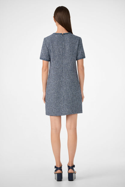 Trina Turk Akara Short-Sleeve Tweed Dress