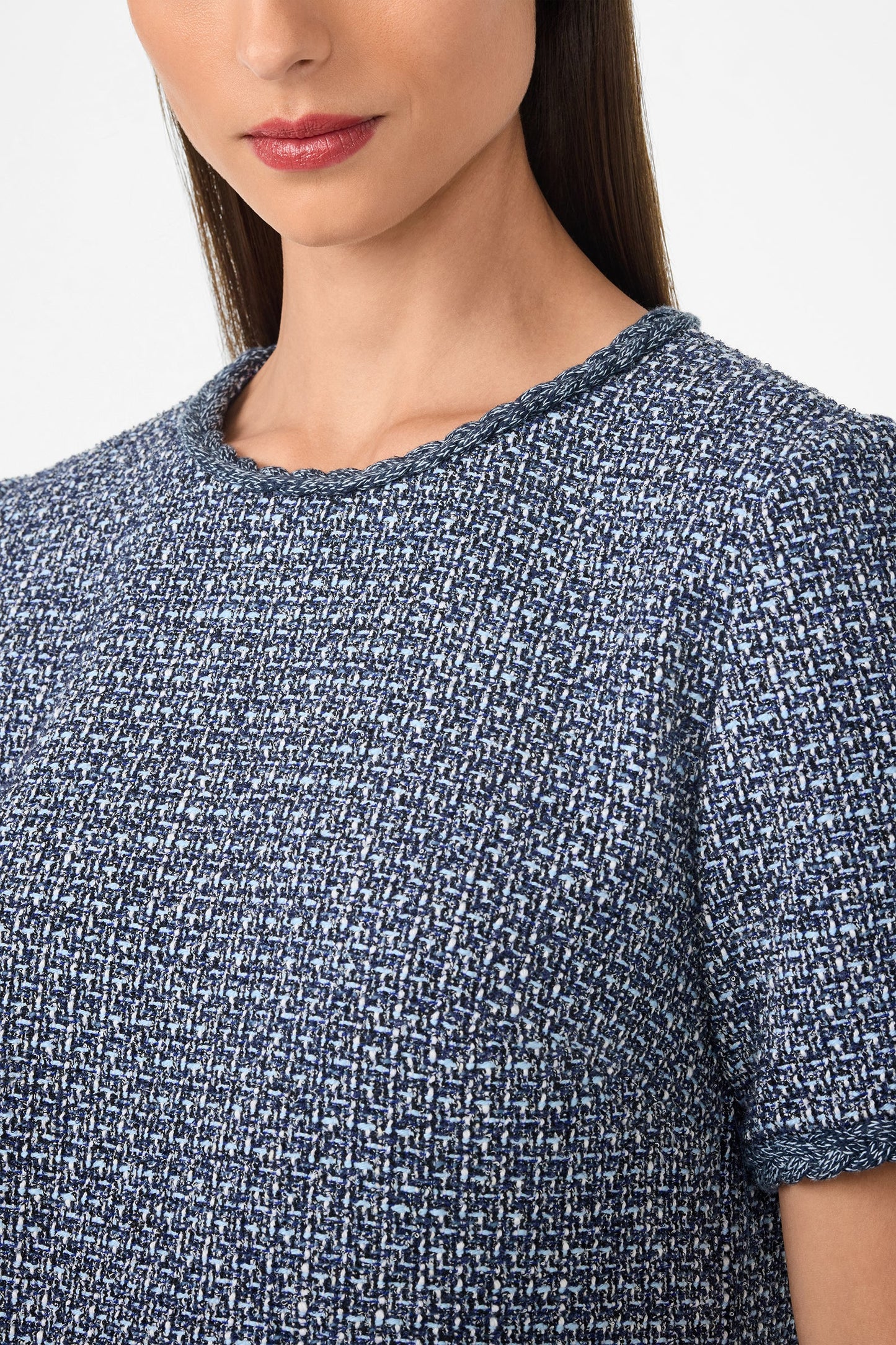 Trina Turk Akara Short-Sleeve Tweed Dress