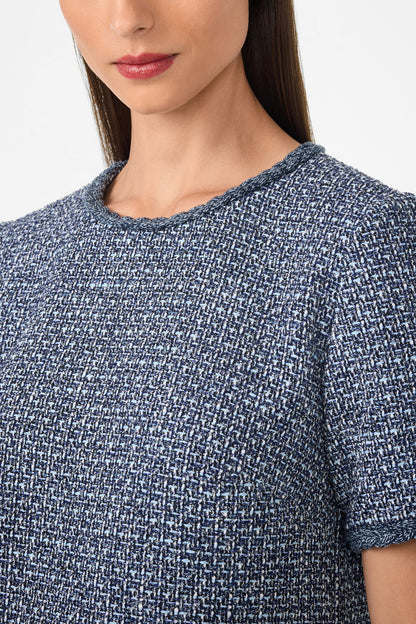Trina Turk Akara Short-Sleeve Tweed Dress