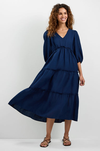 Trina Turk Calm Tiered Ruffle Midi Dress
