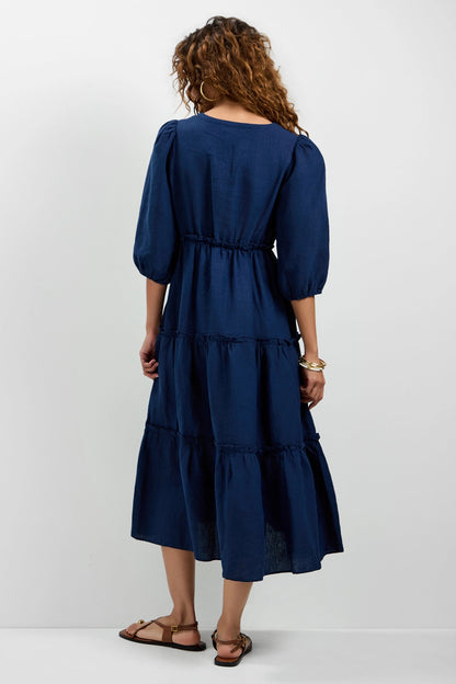 Trina Turk Calm Tiered Ruffle Midi Dress