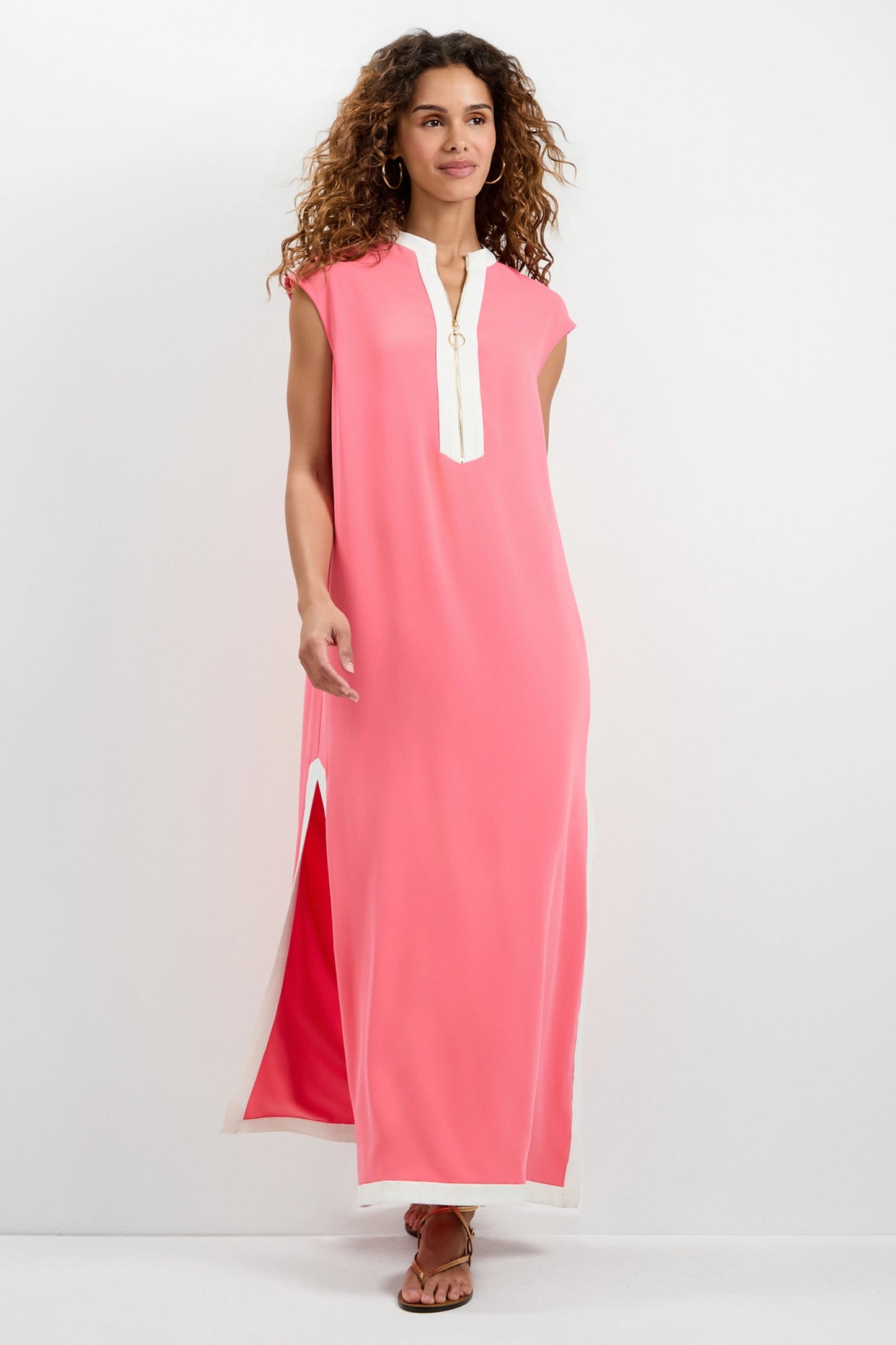 Trina Turk Nuvola Zip-Front Midi Dress