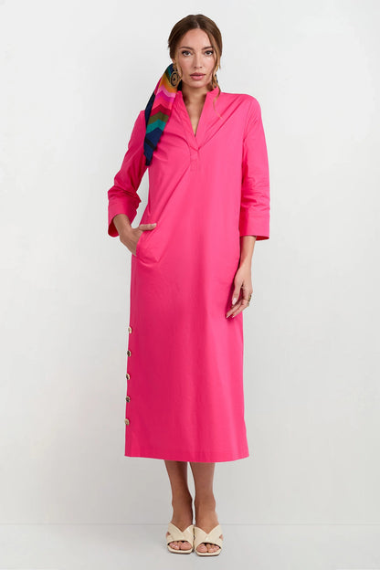 Trina Turk Capella Mandarin Collar Maxi Dress