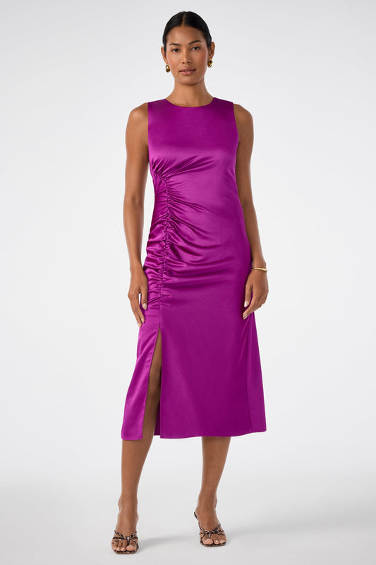 Trina Turk Chestnut Ruched Midi Dress