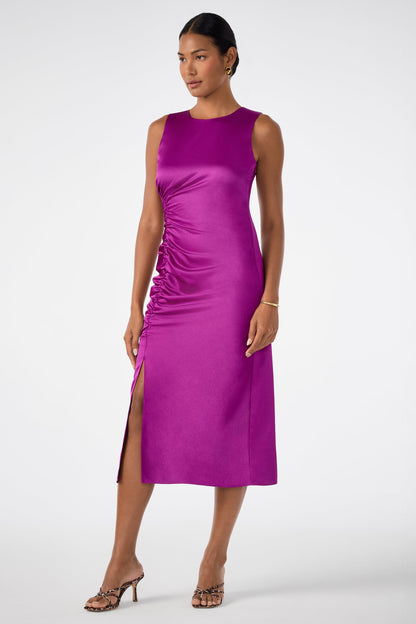Trina Turk Chestnut Ruched Midi Dress